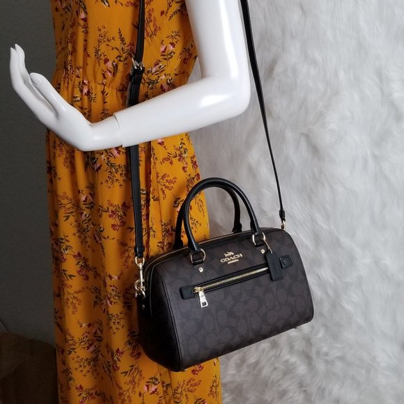 COACH ROWAN SATCHEL IN SIGNATURE CANVAS - Picture 6 of 8